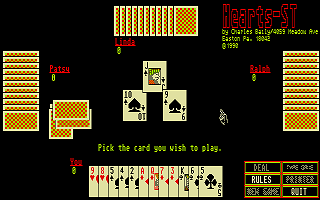 Hearts ST atari screenshot